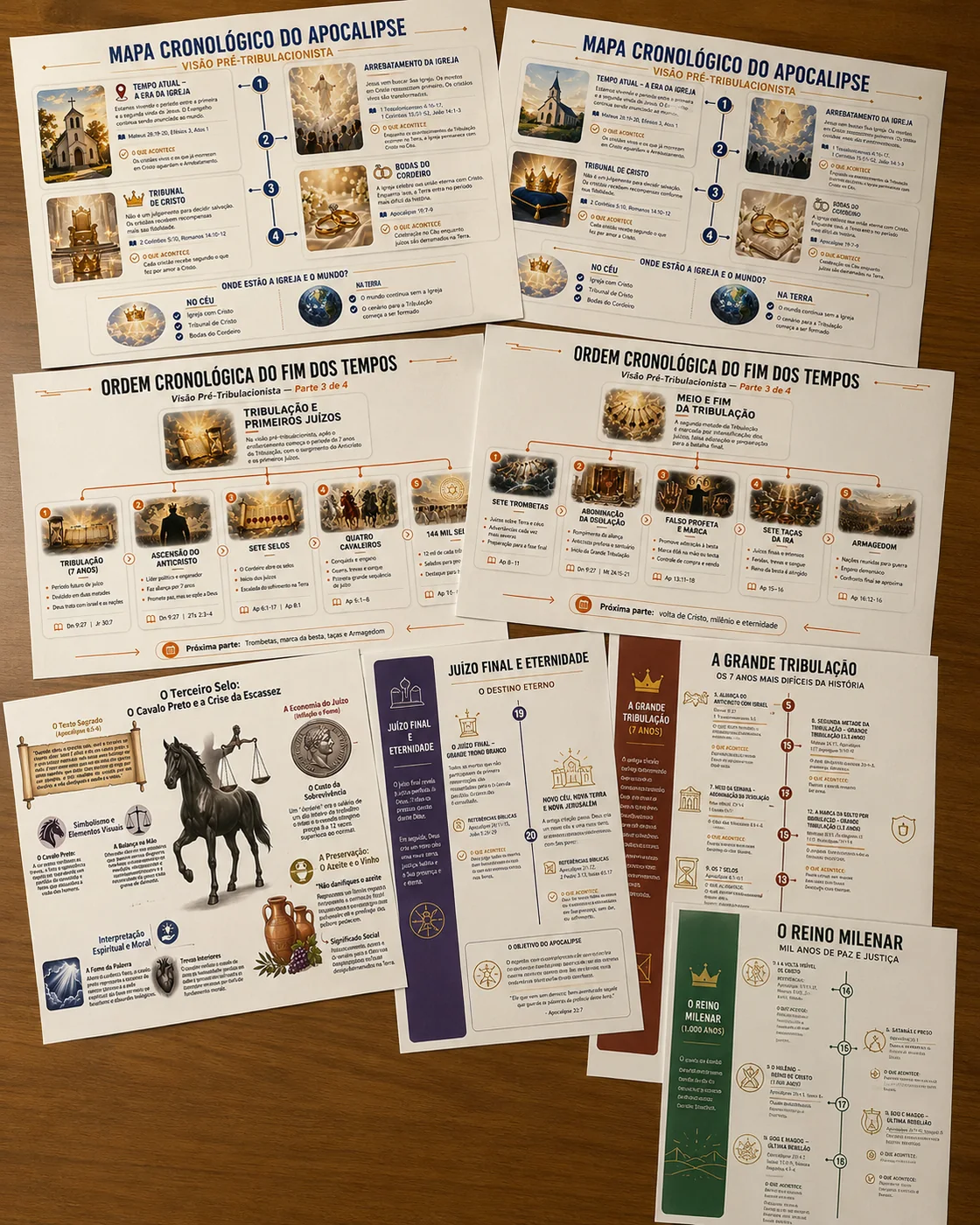 Conjunto completo de mapas cronológicos e infográficos do Apocalipse